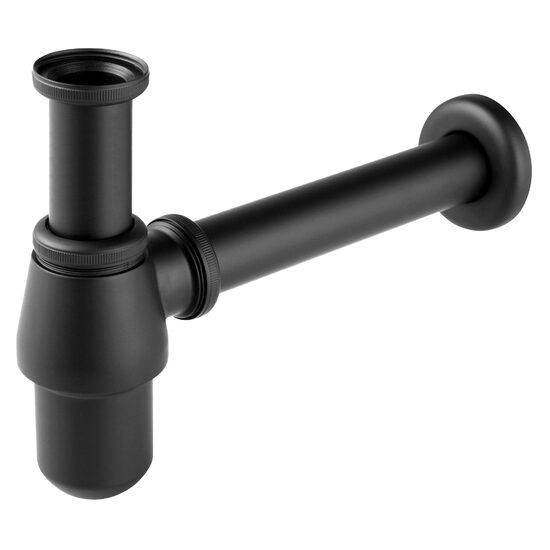 Sifon lavoar din alama 1 1/4 x 32 mm, negru fara ventil, Ferro S30-BL