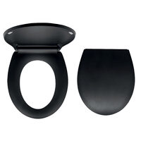 Capac WC din duroplast, negru cu balamale plastic intarite, Ferro WC/BLACK