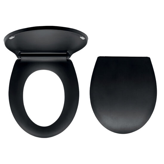 Capac WC din duroplast, negru cu balamale plastic intarite, Ferro WC/BLACK
