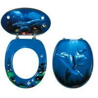 Capac WC din MDF, decor delfini, Ferro WC/DELFIN