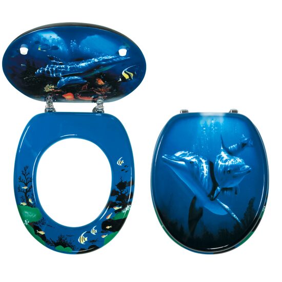 Capac WC din MDF, decor delfini, Ferro WC/DELFIN