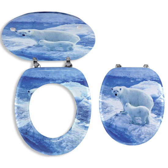 Capac WC din MDF, decor ursi, Ferro WC/MEDVEDI