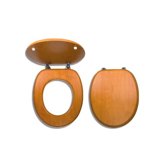 Capac WC din lemn de nuc, natur deschis, Ferro WC/ORECH