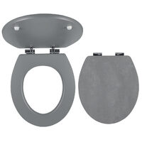 Capac WC din MDF cu închidere lentă, decor piatră închisă, Ferro WC/SOFTSTONE2