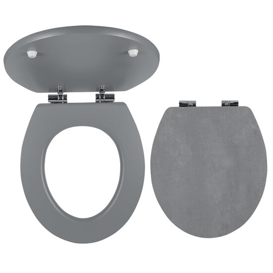 Capac WC din MDF cu închidere lentă, decor piatră închisă, Ferro WC/SOFTSTONE2