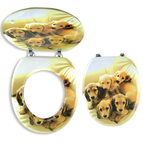 Capac WC din MDF, decor catelusi, Ferro WC/STENATA