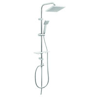 Set bara dus cu suport culisant, dus fix, para dus mobila si polita Squerto Lux, crom, Ferro NP24