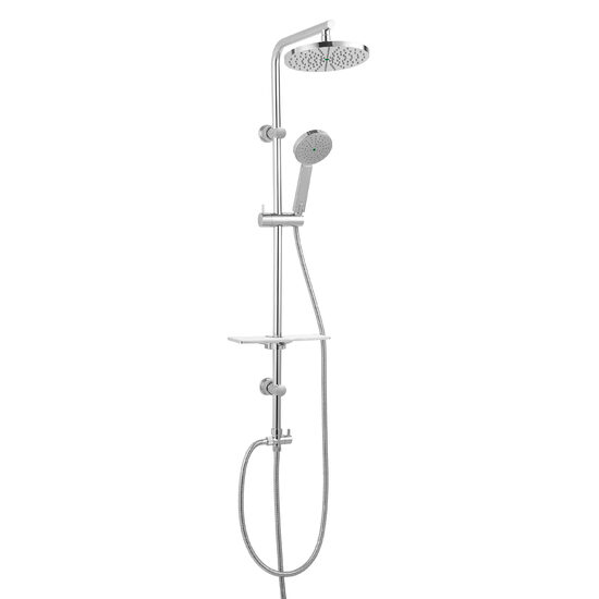 Set bara dus cu suport culisant, dus fix si para dus mobila Amiga VerdeLine,  crom, Ferro NP25VL