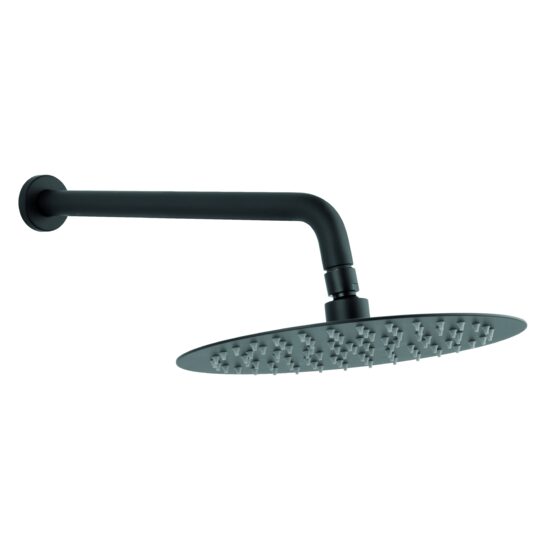 Cap de dus fix 250 mm cu brat din perete, negru , Ferro NPT13BL