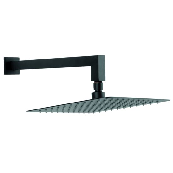Cap de dus fix 250X250 mm cu brat din perete, negru , Ferro NPT14BL