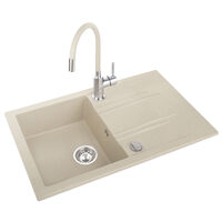 Set: chiuveta granit MEZZO II + baterie bucatarie Zumba BZA4P, nisip, Ferro DRGM48/78SA-SET1-PL