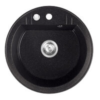 Chiuveta granit 1 cuva rotunda 510 mm MEZZO II, grafit shine, Ferro DRGM1/51HA