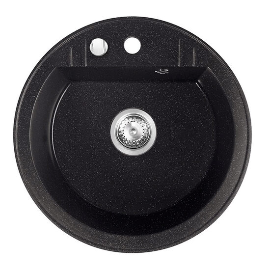 Chiuveta granit 1 cuva rotunda 510 mm MEZZO II, grafit shine, Ferro DRGM1/51HA