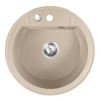 Chiuveta granit 1 cuva rotunda 510 mm MEZZO II, nisip, Ferro DRGM1/51SA