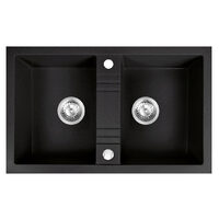 Chiuveta granit, 2 cuve 48x78 MEZZO II, grafit, Ferro DRGM2/48/78BA