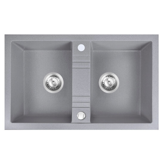 Chiuveta granit, 2 cuve 48x78 MEZZO II, gri, Ferro DRGM2/48/78GA