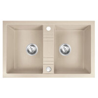Chiuveta granit, 2 cuve 48x78 MEZZO II, nisip, Ferro DRGM2/48/78SA