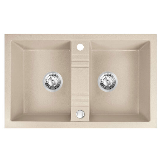 Chiuveta granit, 2 cuve 48x78 MEZZO II, nisip, Ferro DRGM2/48/78SA