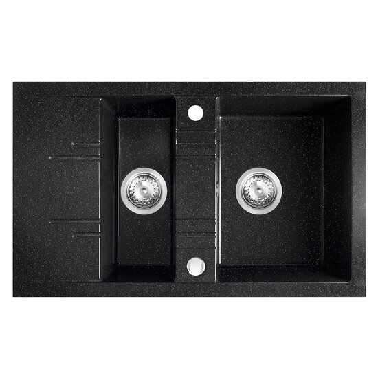 Chiuveta granit, 2 cuve 48x79 MEZZO II, grafit shine, Ferro DRGM3/48/79HA