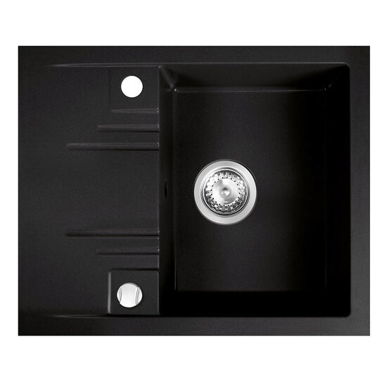 Chiuveta granit, 1 cuva si storcator 48x58 MEZZO II, grafit, Ferro DRGM48/58BA