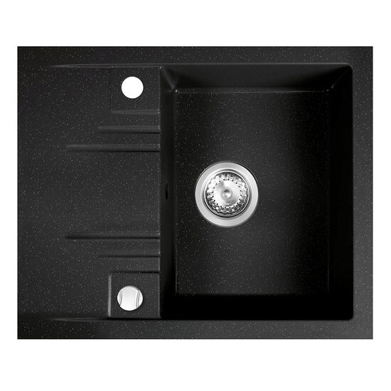 Chiuveta granit, 1 cuva si storcator 48x58 MEZZO II, grafit shine, Ferro DRGM48/58HA