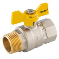 Robinet trecere alama pt. gaz, 1/2" FI-FE, fluture, Ferro KGMS11