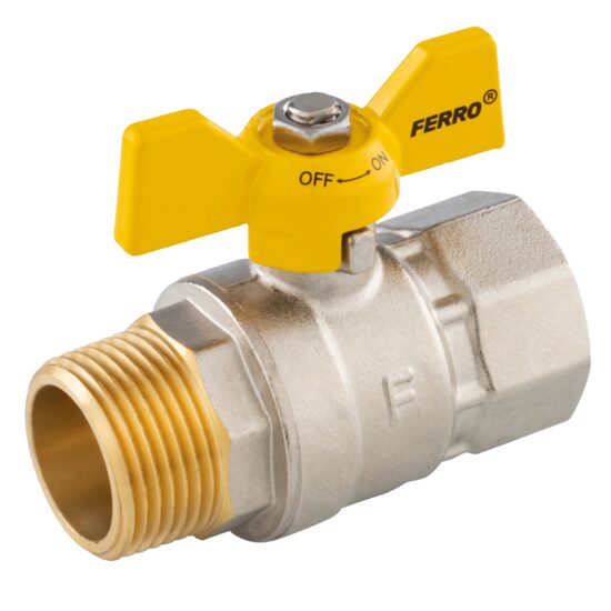 Robinet trecere alama pt. gaz 1" FI-FE, fluture, Ferro KGMS31