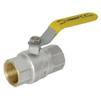 Robinet trecere din alama pt. gaz 1/2" FI-FI cu sfera si maneta, Ferro KGN1