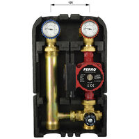 Grup de amestec 1 1/2"x1" incalzire in pardoseala cu vana 3 cai termostatata si pompa GPA II 25‑6‑180, Ferro GMPT60GPA