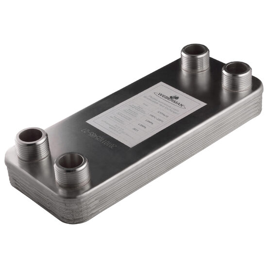 Schimbator de caldura fara izolatie cu 30 placi 30-45 kW, racord 1", Ferro IC9THX30