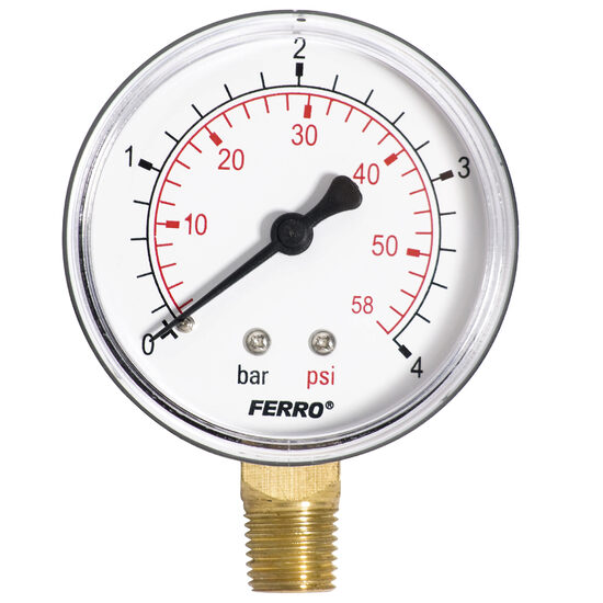 Manometru 63 mm 1/4" radial, 0-4 bari, Ferro M6304R