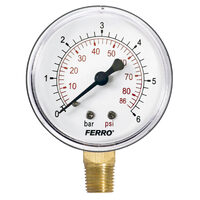 Manometru 63 mm 1/4" radial, 0-6 bari, Ferro M6306R