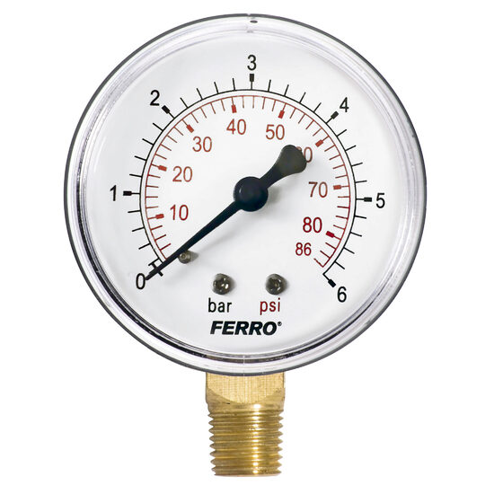 Manometru 63 mm 1/4" radial, 0-6 bari, Ferro M6306R