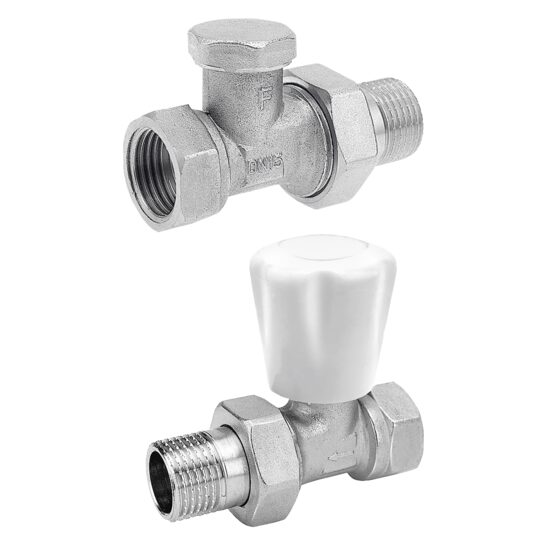 Set robineti radiator tur/retur drepti 1/2", Ferro ZGB01