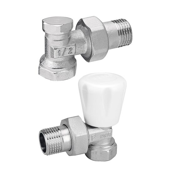 Set robineti radiator tur/retur coltari 1/2", Ferro ZGB02