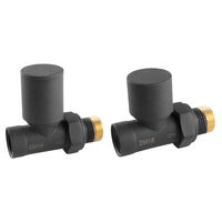 Set robineti radiator tur/retur drepti 1/2", antracit, Ferro ZGB30AT