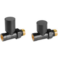 Set robineti radiator tur/retur drepti 1/2", negru, Ferro ZGB30BL
