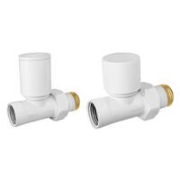 Set robineti radiator tur/retur drepti 1/2", alb, Ferro ZGB30WH