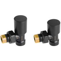 Set robineti radiator tur/retur coltari 1/2", negru, Ferro ZGB31BL