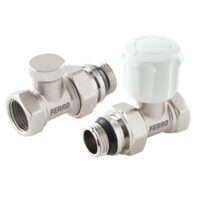 Set robineti radiator tur/retur drepti 1/2", Ferro ZGYU1