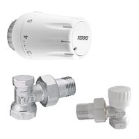 Set robineti  radiator coltari 1/2" tur termostatic+retur+cap termostat GT11, Ferro ZTM08