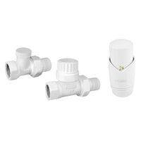 Set robineti  radiator drepti 1/2" tur termostatic+retur+cap termostat GT30, alb, Ferro ZTM30WH