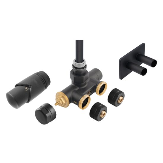 Set robinet coltar termostatic cu tub de imersie, presetare, antracit, Ferro ZTT30AT