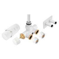 Set robinet coltar termostatic cu tub de imersie, presetare, alb, Ferro ZTT30WH