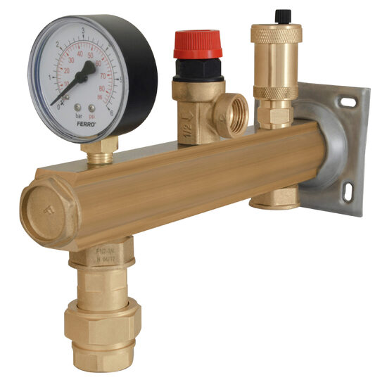 Grup de siguranta 1.5 bar pt. incalzire cu racord rapid, Ferro GBM15SN01
