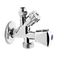 Robinet coltar combinat 1/2"x3/4"x1/2" cu robinet masina de spalat, crom, Ferro CF5105