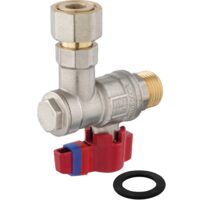 Robinet  trecere coltar cu semiolandez si filtru PN10, 1/2" FI-FE, Ferro KFMF1SGK