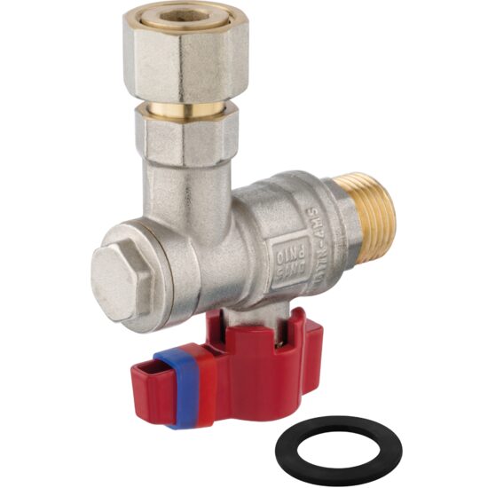 Robinet  trecere coltar cu semiolandez si filtru PN10, 1/2" FI-FE, Ferro KFMF1SGK