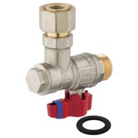 Robinet  trecere coltar cu semiolandez si filtru PN10, 3/4" FI-FE, Ferro KFMF2SGK