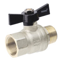 Robinet trecere din alama pt. apa PN40, 1" FI-FE cu sfera si fluture , Ferro KMH31